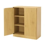 31.5-inch Modern Wavy Sideboard Curved  Design Storage Cabinet 2-door Cabinet with Storage Function Suitable - Image 6