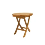 Natural Rounded Solid Wood Folding Outdoor Side Table 20" – styled in a modern Outdoor Tables setting