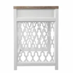 HMS 43" Solid Wood Natural and White Modern Design Writing Desk with Three Drawers Folding Computer Table Laptop Desk