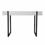 HMS 45 Solid Wood Office Desk White and Black Writing Desk with Modern Design Foldable Feature for Home Office Living Room