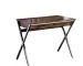 HMS 36" Solid Wood Writing Desk with Two Drawers Brown and Silver Portable Office Computer Table for Hotels