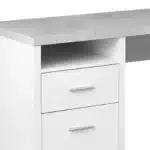 HMS 47" Taupe Silver L-Shaped Computer Desk Two Drawers Extendable Modern Design Office/Gaming Desk Wood Metal Assembled