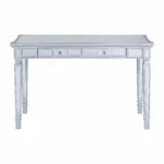 HMS 47" Silver Mirrored Solid Wood Writing Desk with Two Drawers for Office Building Bedroom Study General Use Computer