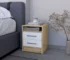 Philadelphia two drawer nightstand with concealed shelf in a modern bedroom