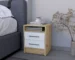 Philadelphia two drawer nightstand with concealed shelf in a modern bedroom