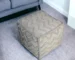 Goldoma 18" Gray Wool Cotton Blend Cube Chevron Pouf Ottoman