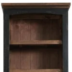 HMS 72" Solid Oak Dining Hutch Brown Black Distressed Wood with Two Doors Convertible Modern Style Sideboard for Home Furniture - Image 6
