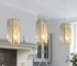 US Stock Free Shipping Modern Hanging Fixtures Golden Crystal Mini Chandeliers Pendant Light for Kitchen Island Dining Room