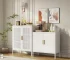 2-Door White FCJ Metal Storage Cabinet with 2 Adjustable Shelves Steel Garage File Cabinet for Home Office & School Gym