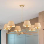 Boho Rattan Chandelier, Rustic Industrial Pendant Light Large Adjustable Pendant Lighting Fixtures for Dning Room Living