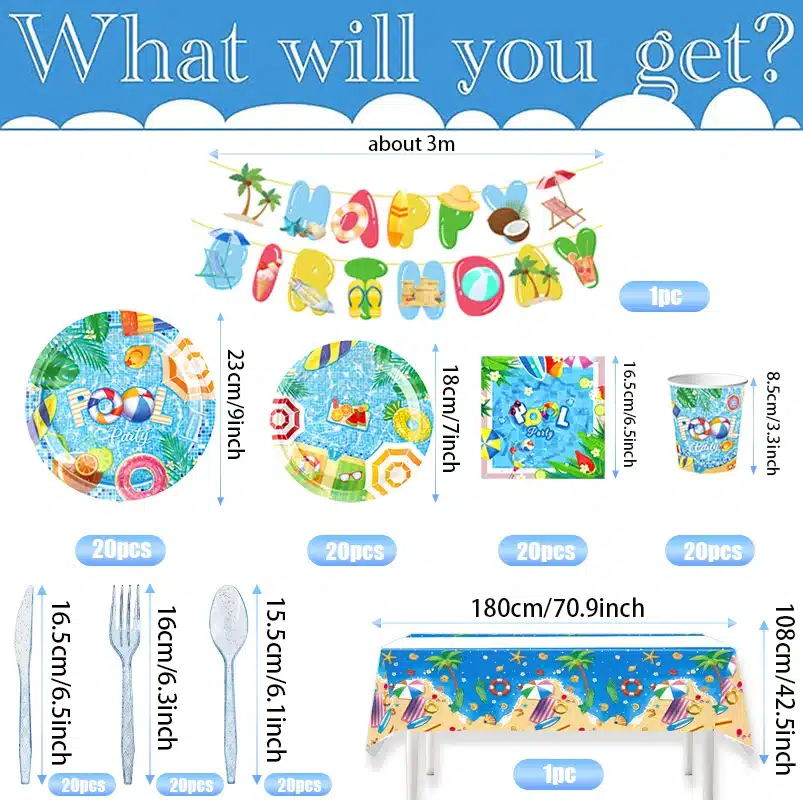 161pcs Blue Disposable Modern Dinnerware Set for Christmas Easter Valentine's Day Back School for Kids Birthday Parties Pool