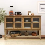 INNOVA Natural Durable Eco-Friendly Artistic Wooden Storage Buffet Sideboards Cabinets Furniture for Dining Room - Image 5