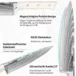 14pcs Stainless Steel Kitchen Knife Set with Sharpener & Wood Handle, Chef, Santoku, Bread, Utility,Steak,Paring &