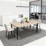 Table Rectangular Kitchen Table for 6-8 People, Rustic Industrial Design for Dining Room, Patio(Table Only) – close-up detail