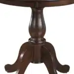 30" Espresso Round Dining Table with Pedestal Base – close-up detail