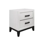 Mirage White Nightstand with 2 Drawers – close-up detail