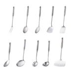 1/7/10Pcs Kitchen Utensils Cooking tools Stainless Steel Shovels Turner Ladle Soup Spoon Colander Filter Silver for