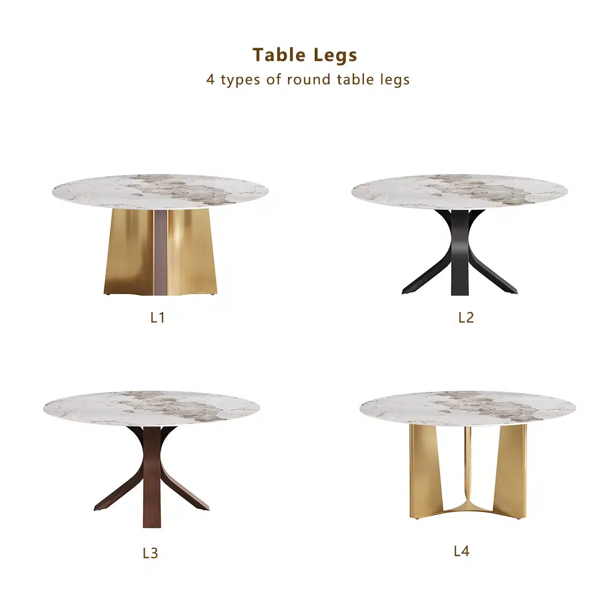 Pandora Round Sintered Stone Dining Table with Rotating Top - 6 Seater