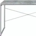 HMS 47" Gray and Black Writing Desk Elegant Computer Desk with Comfortable Size for Home or Office Use – top view