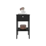 Wenge Nightstand with Drawer and Open Shelf – close-up detail