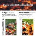 Easy to Carry BBQ Utensil Set Stainless Steel Professional Barbecue Accessories Grill Tool with Bag – styled in a modern