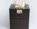 28inch Outdoor Propane Fire Pit Column with Glass Wind Guard