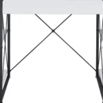 HMS 47" Simple Design White Black Computer Desk Ergonomic Adjustable Gaming Desk with Extendable Features Made of Wood Metal