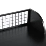 HMS 39" Modern X-Shape Computer Desk Black Wood and Metal Portable and Folding for Bedroom or Hotel – top view