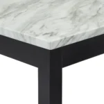 Modern Rectangular Solid Wood Dining Table with Marble Accents in black and gray