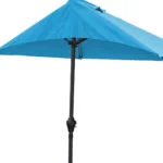 HMS Modern Aqua 9" Outdoor Side Wall Umbrella Steel Garden Patio Umbrella for Dining Beach Gym Hotel with Durable Metal Base