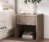 Modern fluted nightstand with drawer in ash brown finish with shelf