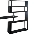 FCJ Home Office L-Shaped Corner Computer Desk Portable and Adjustable Laptop Table for Bedroom or Hotel with Cooling Feature