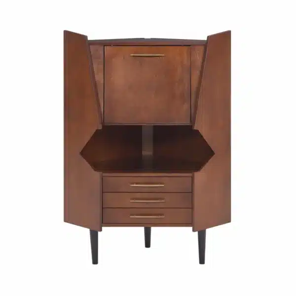 HMS Modern Design Cosmo Bar Cabinet Brown and Black Corner Unit