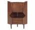 Modern corner bar cabinet in brown and black finish, perfect for small spaces