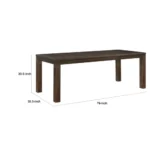 79-inch acacia wood dining table rectangular brown modern dining table with straight legs