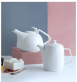 Ceramic Kettle European Style Simple White Coffee Pot Water 700-1000ml Teapot Hotel Water Ware Home Bar Decoration Drinkware
