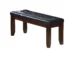 Goldoma 48-Inch Faux Leather and Wood Upholstered Bench - Black and Espresso