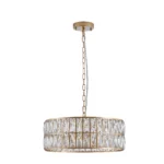 US Stock Free Shipping Fast Ship Modern Gold Crystal Chandelier Dining Room 18" Round Adjustable Hanging Pendant Light