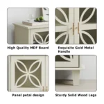 Modern Luxury Solid Wood Sideboard Buffet Storage Cabinet Tempered Glass Doors Freestanding Home Furniture Eco-Friendly Design - Image 15