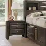 Solid Wood Nightstand with 2 Drawers – close-up detail