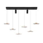 34W Dimmable LED Pendant Light, Modern 6-Leaf Chandelier with Spotlights, Adjustable Hanging Fixture for Kitchen Island,