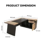 USA Warehouse Free Shipping Modern Computer Desk Set with Drawers Storage Shelves Business Workstation for Home Office