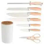 IOKO Chef Slicing Sushi Steak Santoku Knife Set Chef's Vegetable Fruit JapaneseStyle 7 PCS Kitchen Knife Set – top view