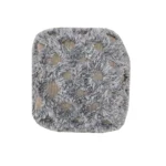 Goldoma 18" Natural and Gray Wool Cotton Blend Cube Geometric Pouf Ottoman – side view