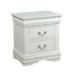 White 2-drawer nightstand in modern traditional style for bedroom storage