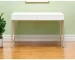 HMS 50 White and Gold Solid Wood Writing Desk with Two Drawers Modern Design Computer Table for Home Office or Hotel Use