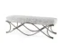 Goldoma 55-Inch Dark Gray Chenille Upholstered Bench with Nickel Metal Base