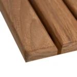 Premium 25" Teak Memory Foam Bath Mat with Anti-Slip TPR Modern Design Solid Pattern for Home Bathroom Use – top view
