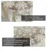 Handmade Crochet Coasters Cotton Lace Cup Mat Placemat 60/70/ 80/ 90 CM RD Shabby Chic 4 Sizes Vintage Crocheted Tablecloth