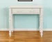 HMS 34" Off-White Solid Wood Writing Desk with Drawer for Home Office Bedroom Hotel Living Room Cooling Glass Computer Table